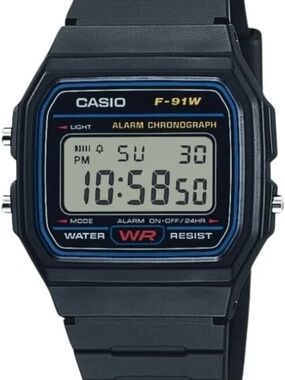 Casio Digital Watch in Black with Blue Trim